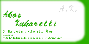 akos kukorelli business card